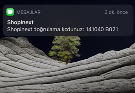 shopinext doğrulama kodu