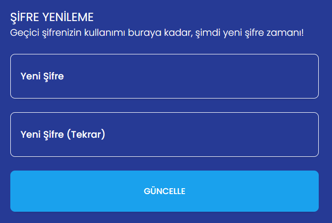 şifre yenileme shopinext